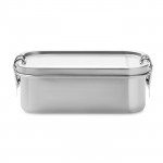 Lunchbox personalizzabile in acciaio  colore argento opaco terza vista