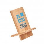 Supporto con logo in legno di bambù vista area di stampa