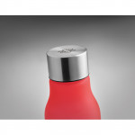 Bottiglia promozionale con finitura in gomma color rosso con tappo