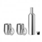 Bottiglia personalizzata con bicchieri colore argento opaco seconda vista