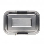 Lunch box personalizzabile in acciaio inox color argento quarta vista