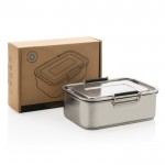 Lunch box personalizzabile in acciaio inox color argento vista con scatola