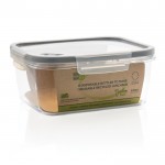 Lunch box sostenibile prodotto in Europa color transparente vista con scatola