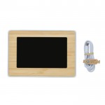 Orologio da tavolo rettangolare con schermo a LED color legno seconda vista