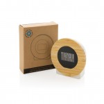 Orologio da scrivania in plastica RCS e bambù FSC color legno con scatola