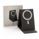 Caricatore wireless personalizzato pieghevole color nero vista con scatola