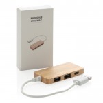Ciabatta con 2 porte USB A ed 1 C color marrone con scatola