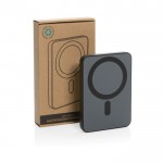 Powerbank magnetica tascabile con indicatore di energia da 5.000 mAh color nero con scatola