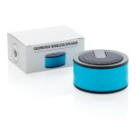 Mini wireless speaker pubblicitari rotondi colore blu con scatola