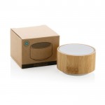 Speaker wireless in bambù da 3 W color bianco con scatola