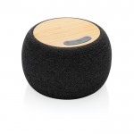 Speaker in bambù personalizzato con microfono color grigio scuro