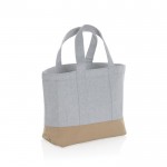 Piccola borsa frigo in tela a due colori color grigio