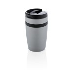 Bicchiere d'asporto termico con logo colore grigio