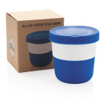 Tazzine caffé personalizzate con logo color blu con scatola