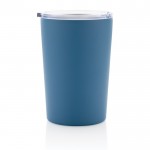 Tazza termica in acciaio riciclato con manico color blu quarta vista