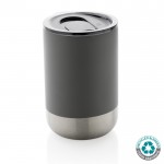 Bicchiere termico in acciaio riciclato con coperchio color grigio scuro