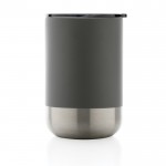 Bicchiere termico in acciaio riciclato con coperchio color grigio scuro seconda vista