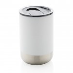Bicchiere termico in acciaio riciclato con coperchio color bianco quinta vista
