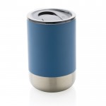 Bicchiere termico in acciaio riciclato con coperchio color blu quinta vista
