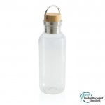Bottiglie acqua personalizzate con tappo in bambù color transparente