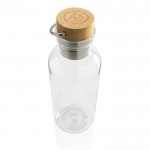 Bottiglie acqua personalizzate con tappo in bambù color transparente seconda vista con logo