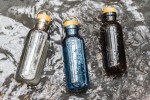 Bottiglie acqua personalizzate con tappo in bambù color transparente vista varie