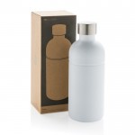 Bottiglia in acciaio inox riciclato con tappo antifuga da 800 ml color bianco con scatola