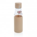 Bottiglia con monitoraggio dell'idratazione color marrone chiaro vista con logo