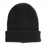 Cappello invernale a maglia doppia color nero seconda vista