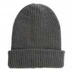 Cappello invernale a maglia doppia color grigio scuro seconda vista