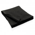 Sciarpa promozionale lavorata a maglia color nero quarta vista
