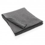 Sciarpa promozionale lavorata a maglia color grigio quarta vista