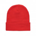 Cappello invernale ecologico con risvolto color rosso seconda vista