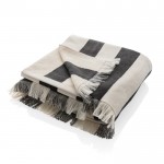 Asciugamani mare con trama a righe color grigio scuro