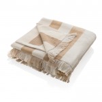 Asciugamani mare con trama a righe color marrone chiaro
