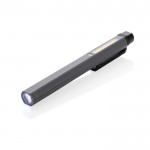 Torcia tascabile a forma di penna con luce COB, LED e luce blu color grigio settima vista