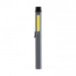 Torcia tascabile a forma di penna con luce COB, LED e luce blu color grigio