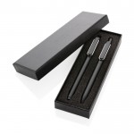Coppia di penne aziendali con custodia color nero vista con scatola