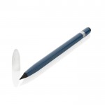 Penna senza inchiostro in alluminio con gomma color blu