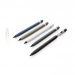 Penna senza inchiostro in alluminio con gomma color blu vista generale
