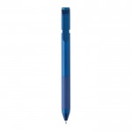Penna in ABS riciclato con blocco sicuro ed inchiostro blu Dokumental® color blu seconda vista