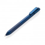 Penna in ABS riciclato con blocco sicuro ed inchiostro blu Dokumental® color blu quarta vista