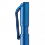 Penna in ABS riciclato con blocco sicuro ed inchiostro blu Dokumental® color blu quinta vista