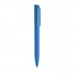 Mini penna ecologica con meccanismo twist e inchiostro blu Dokumental® color azzurro ciano
