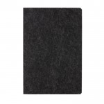 Quaderno A5 a righe con copertina in feltro riciclato certificato color nero terza vista