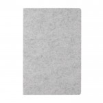 Quaderno A5 a righe con copertina in feltro riciclato certificato color grigio terza vista