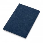 Quaderno A5 a righe con copertina in feltro riciclato certificato color blu seconda vista