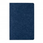 Quaderno A5 a righe con copertina in feltro riciclato certificato color blu terza vista