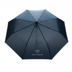 Piccolo e resistente ombrello con logo color blu mare vista con logo