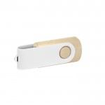 USB in legno chiaro con clip bianco